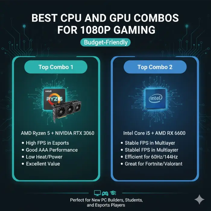 Best CPU and GPU Combos for 1080p Gaming (Budget-Friendly)