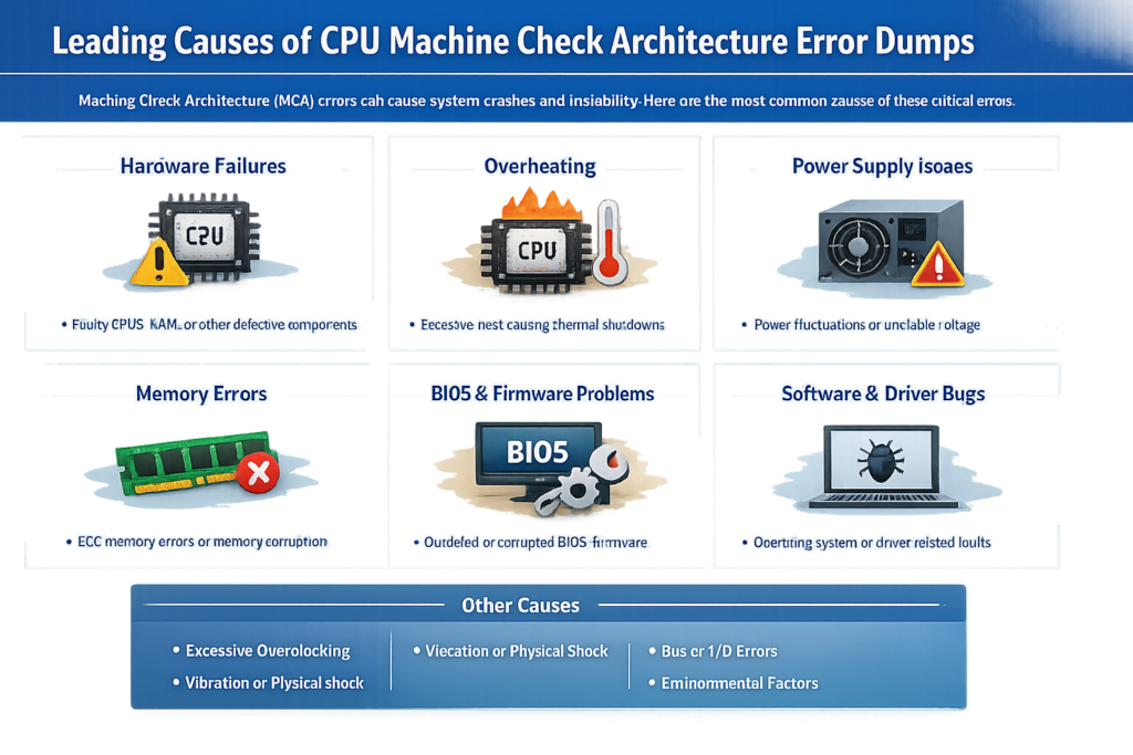 Leading Causes of CPU Machine Check Architecture Error Dumps